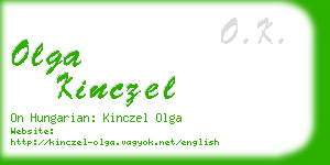 olga kinczel business card